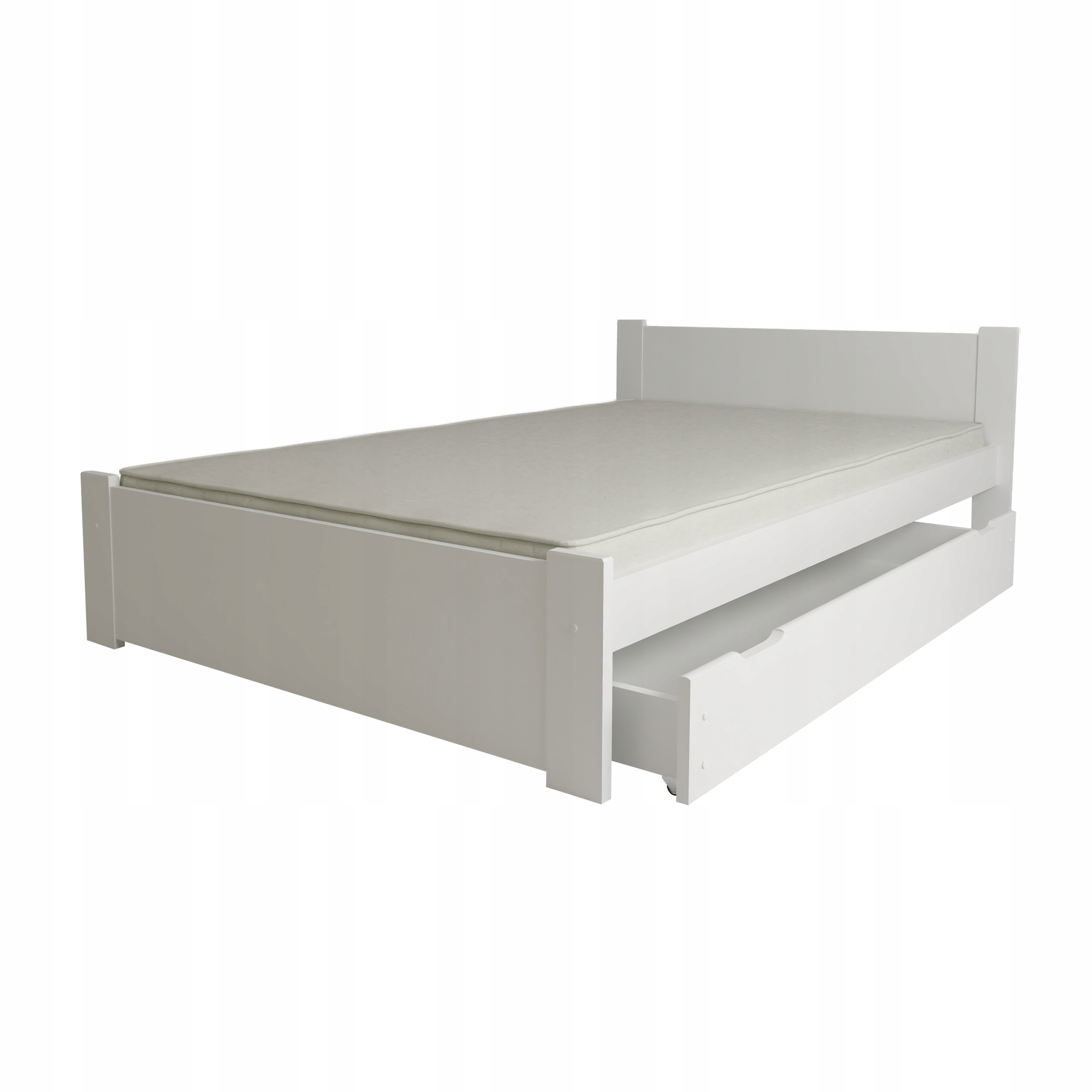 Postel D3 120X200 Bílá Dvojitá Masivní Rošt Šuplík