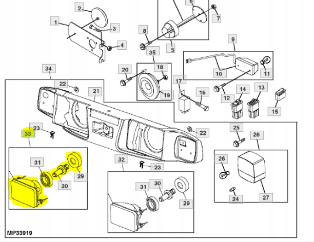 Svetlo Lampa John Deere X748 X740