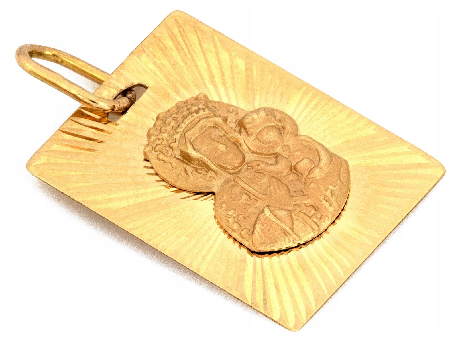 Zlatý Medailonek Panna Maria Čenstochovská 585 14k 0.62g na křtiny přijímání