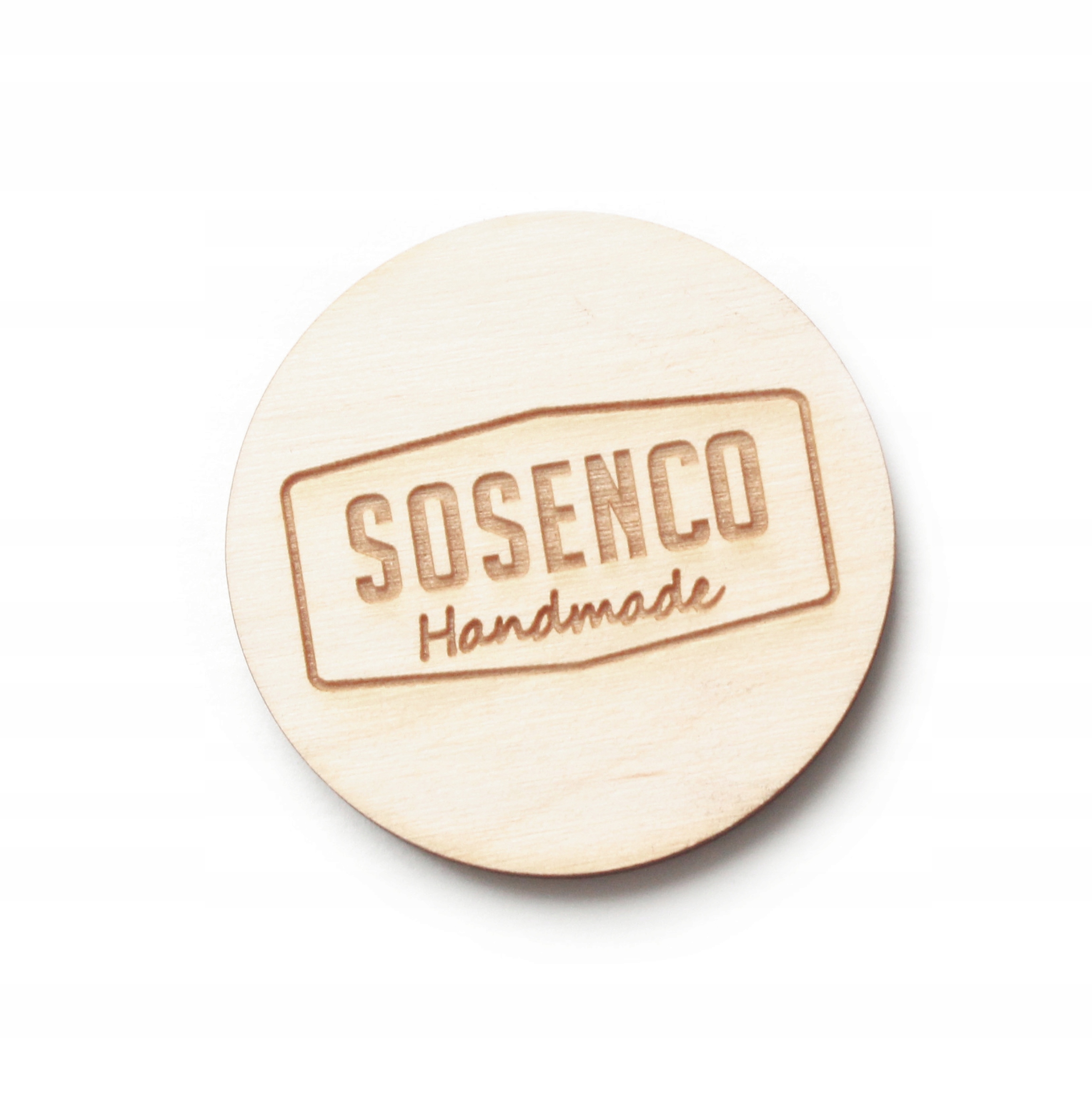 Štítek dřevěný s vaším logem/textem průměr 3cm 100ks Sosenco