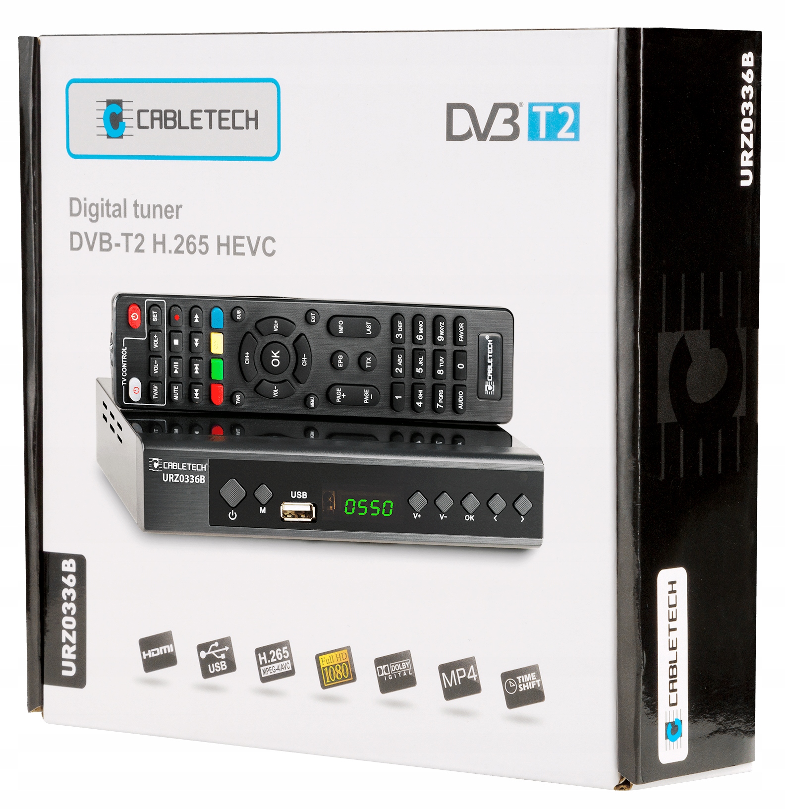 Cabletech URZ0336B Dekoder/Tuner DVB-T2 HEVC H.265 Model URZ0336B