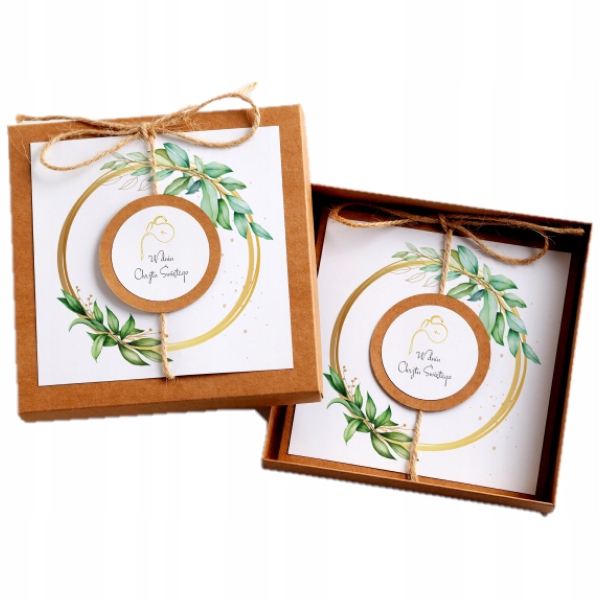 

Kartka Okolicznościowa w Pudełku na Chrzest Eco