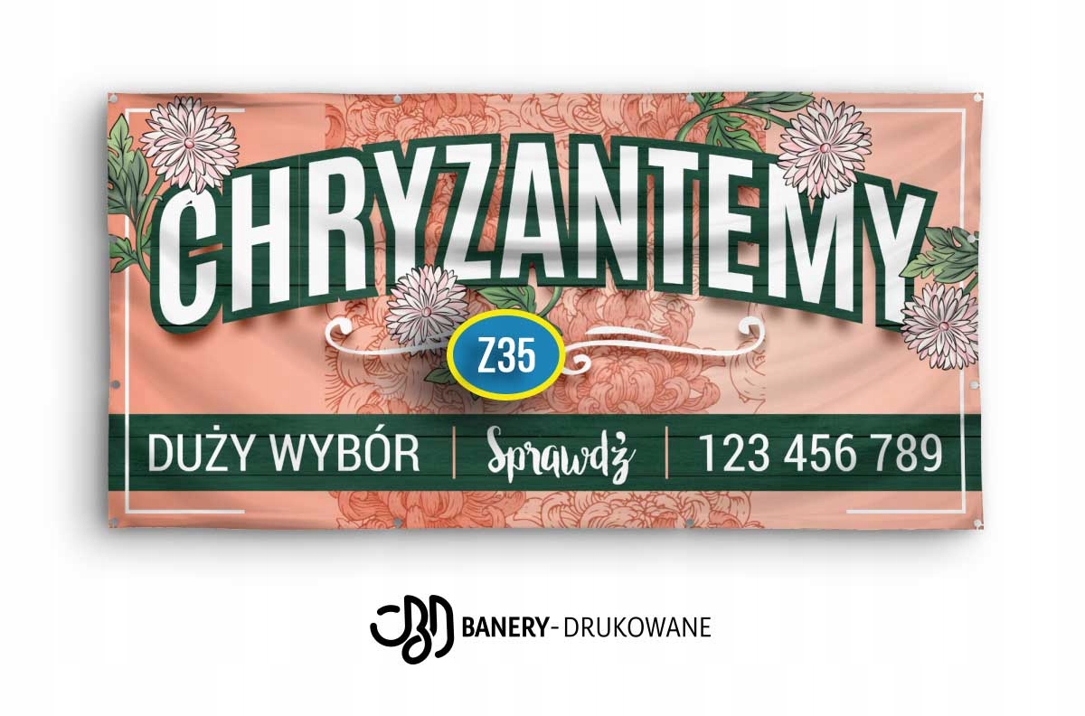 Baner Reklamowy 2mx1m Chryzantemy - REKLAMA Z37 Marka B&B