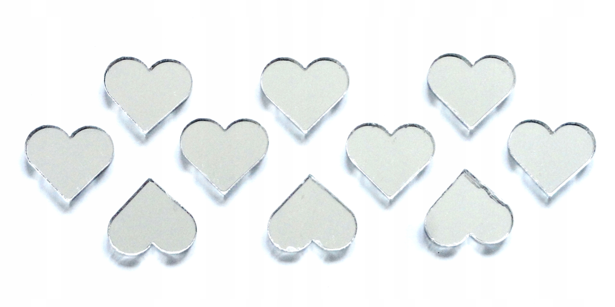 

Serce Serduszko Lustrzane plexi 1cm Srebrne 10szt