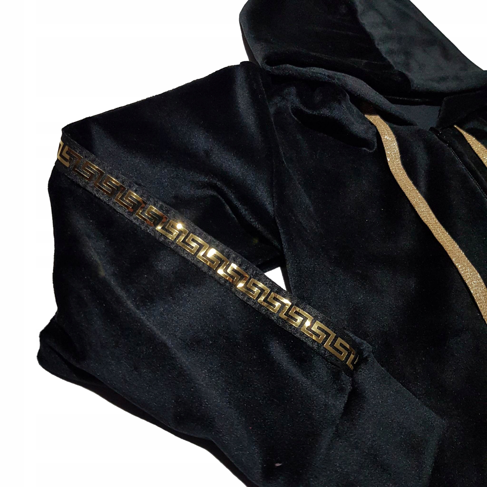 Dziewczęcy dres welurowy kaptur rozpinany czarny Marka Inna marka