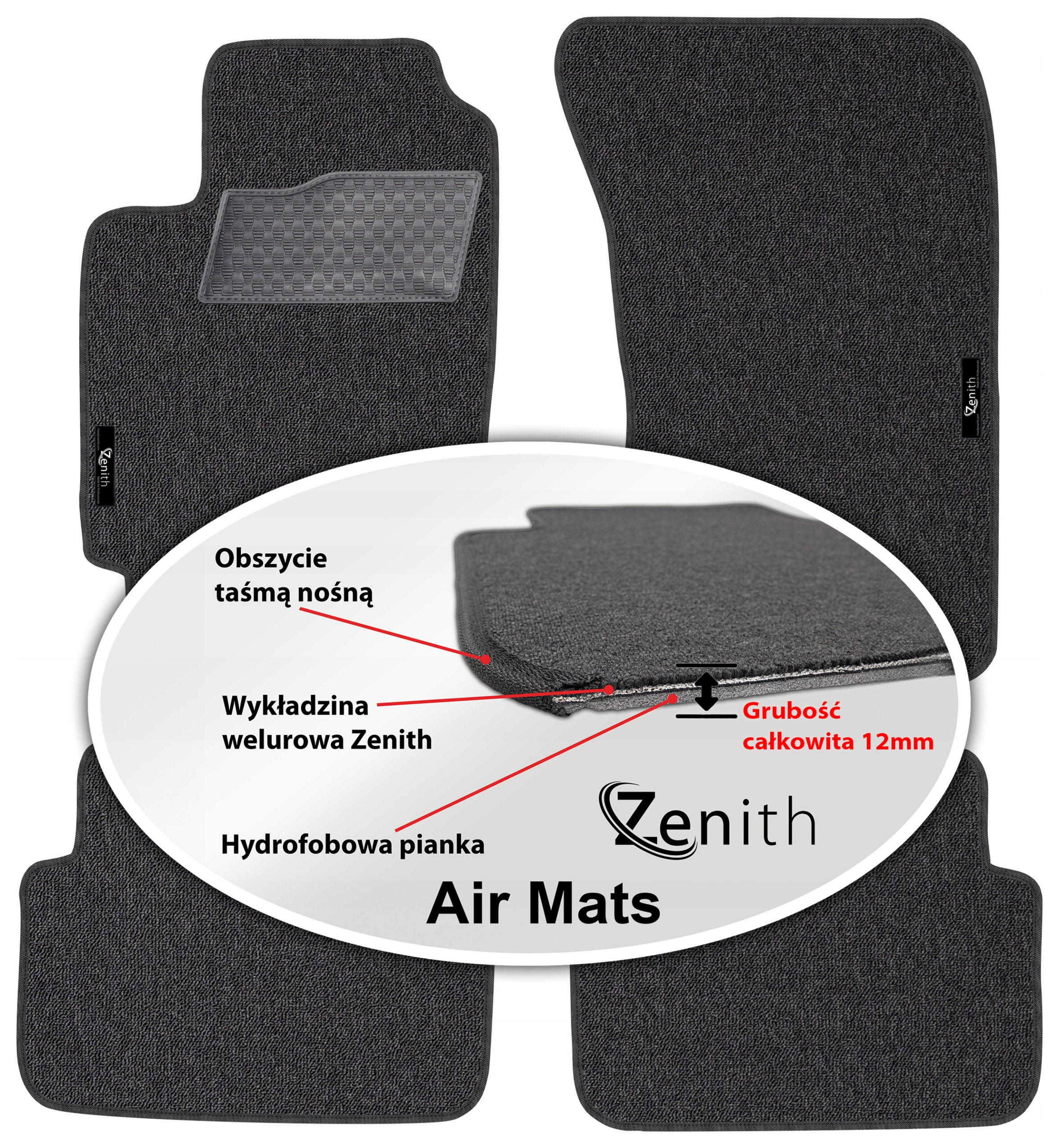 Subaru Impreza I Sedan 93-00 Velúrové koberčeky do auta Zenith Air Mats