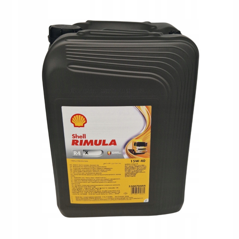 OSH 15W40 RIM R4 X JC 20 OLEJ SHELL 15W40 20L RIMULA R4 X / JERRY CAN / E7 Pojemność opakowania 20 l