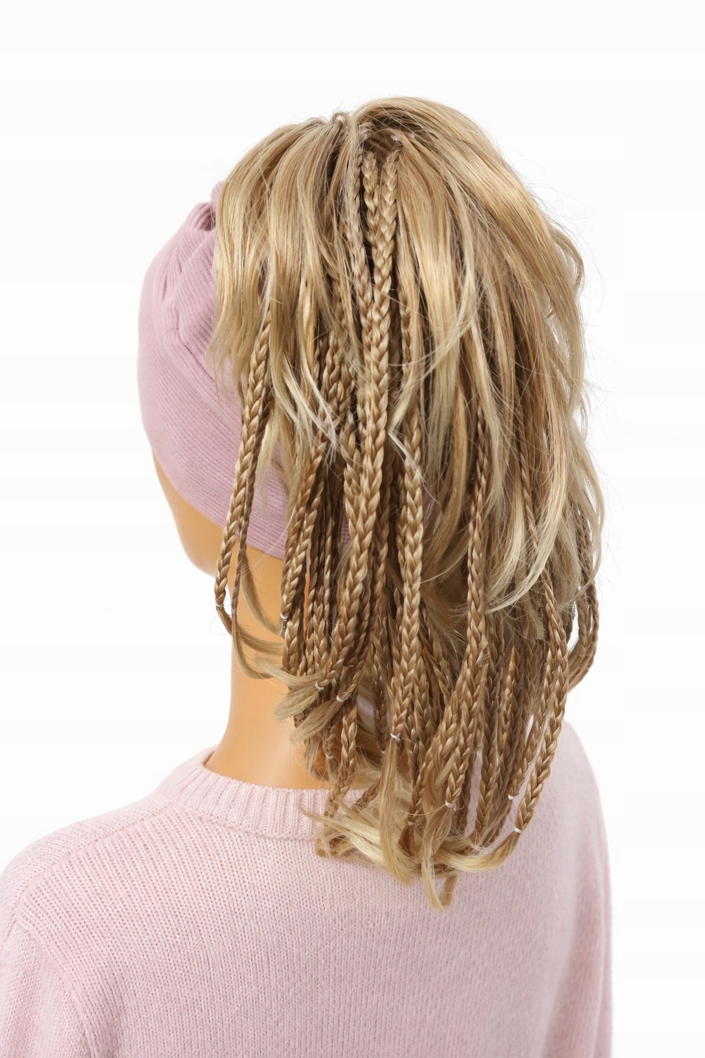 Připínací culík Manuelka s copánky, blond mix 30 cm Neessaja wigs