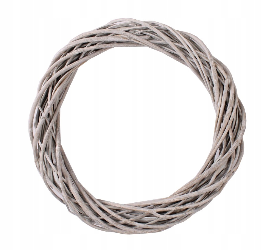 

Dekoracyjny Szary Wianek Wiklinowy śr.40 cm