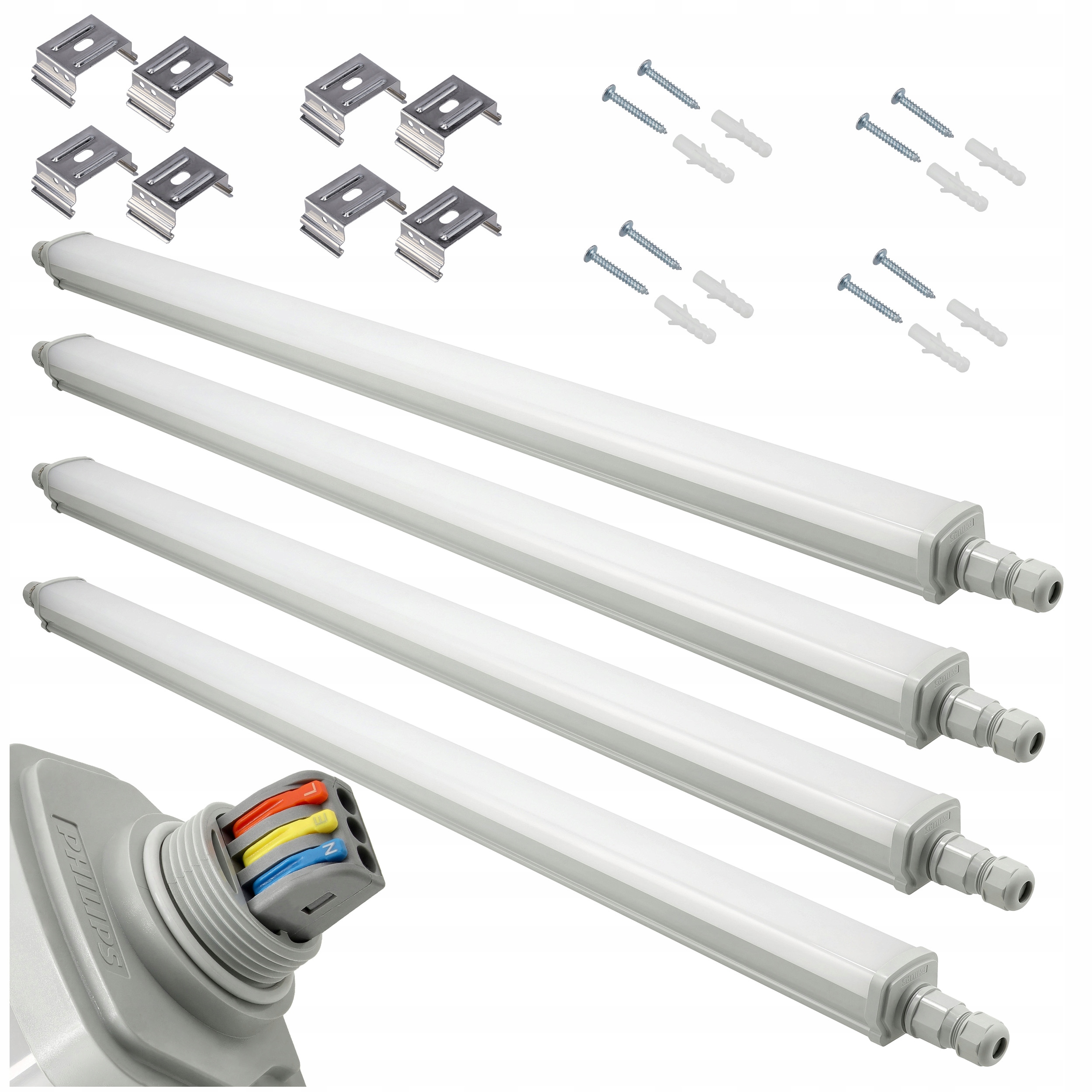 Oprawa Hermetyczna Led Philips 30W 125cm 3600lm IP65 4000K Przelotowa 4x