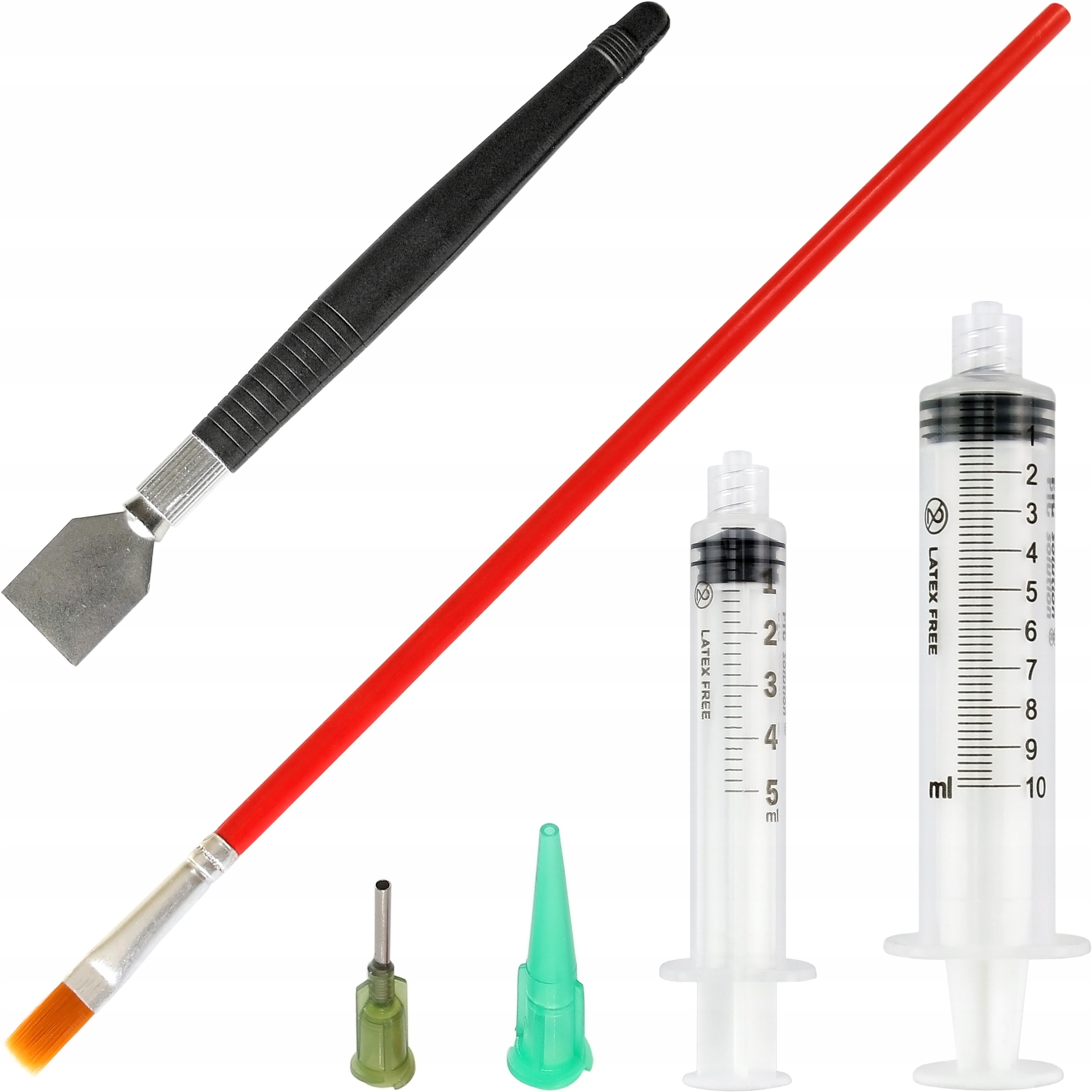 ZESTAW DO PAST STRZYKAWKA IGŁA PĘDZEL SZPATUŁKA