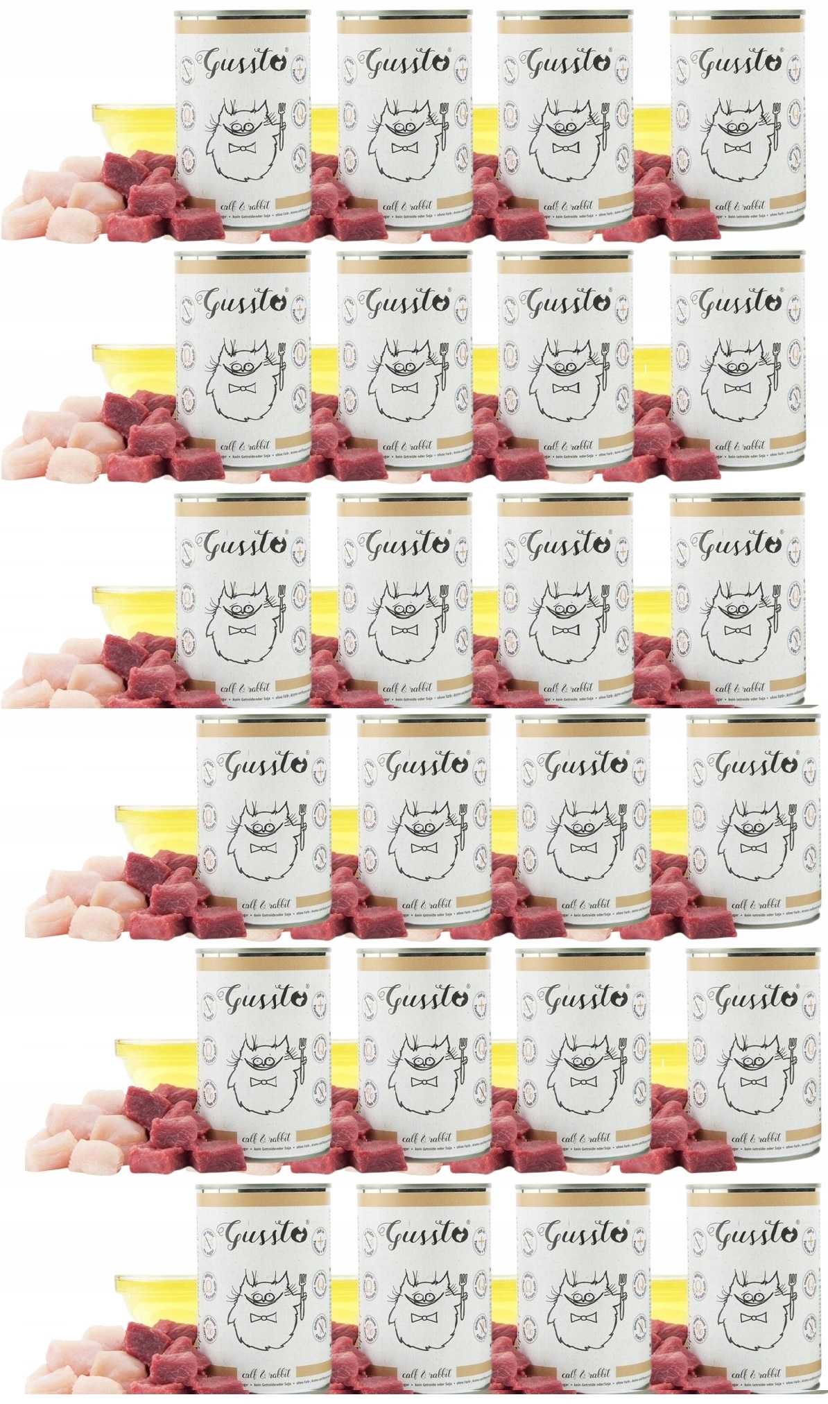 Gussto Cielęcina Z Królikiem 24x 400G – Wysokomięsna Karma Mokra Dla Kota