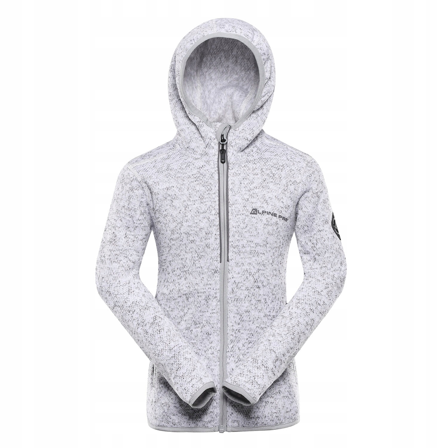 Bluza dziecięca polarowa z kapturem Alpine Pro Zego 2 k.szary r.128-134