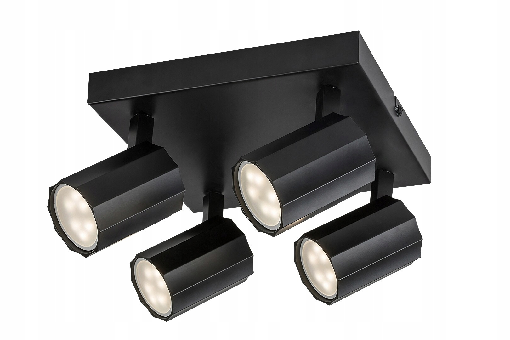 Stropní svítidlo černá, čtvercová, pohyblivé reflektory 4xGU10 5W Rabalux