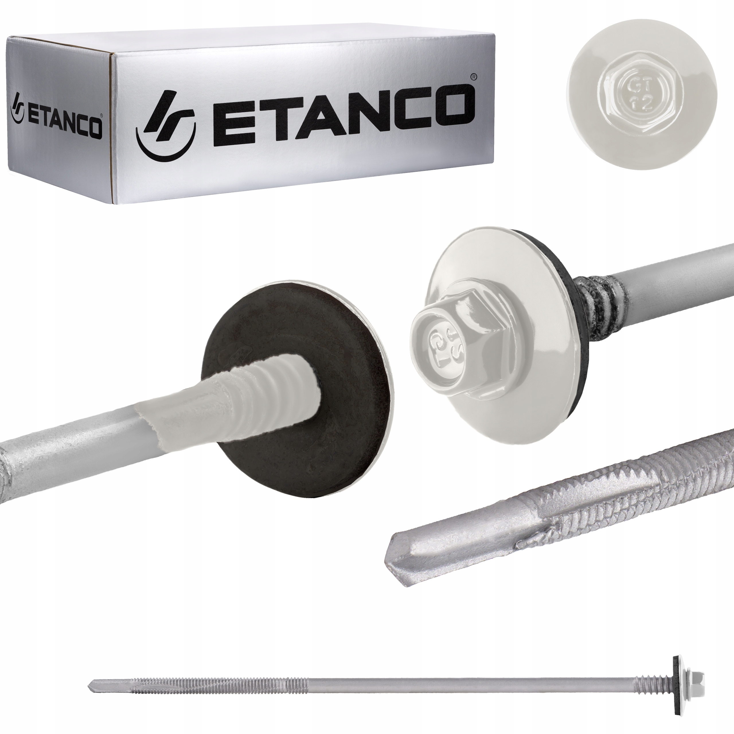 Skrutky do sendvičovej dosky 200 mm Ral 9010 100 ks do kovu Etanco GTR12