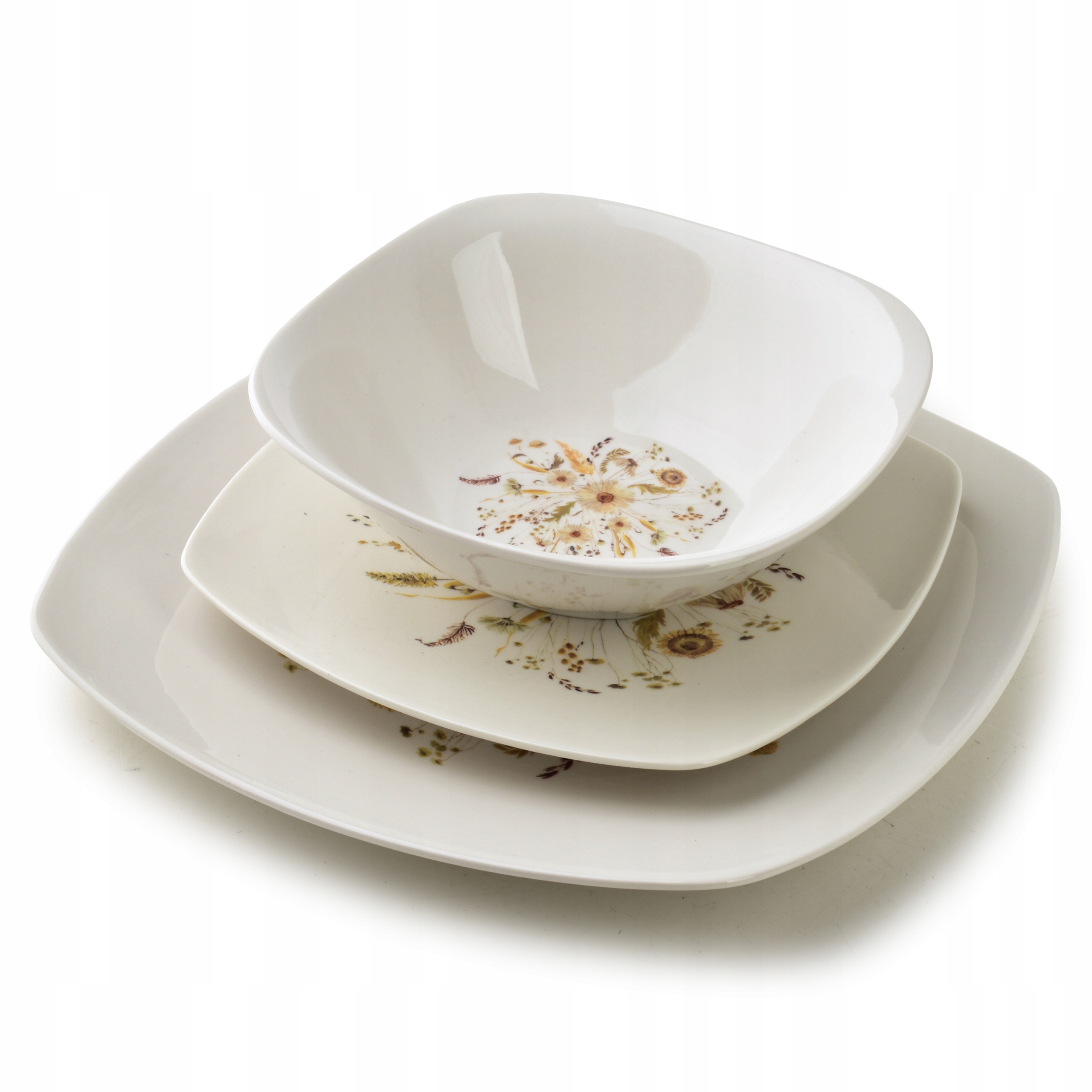 Jídelní servis porcelánový Lea Beige 18/24 cm miska 500 ml béžová 18 dílů