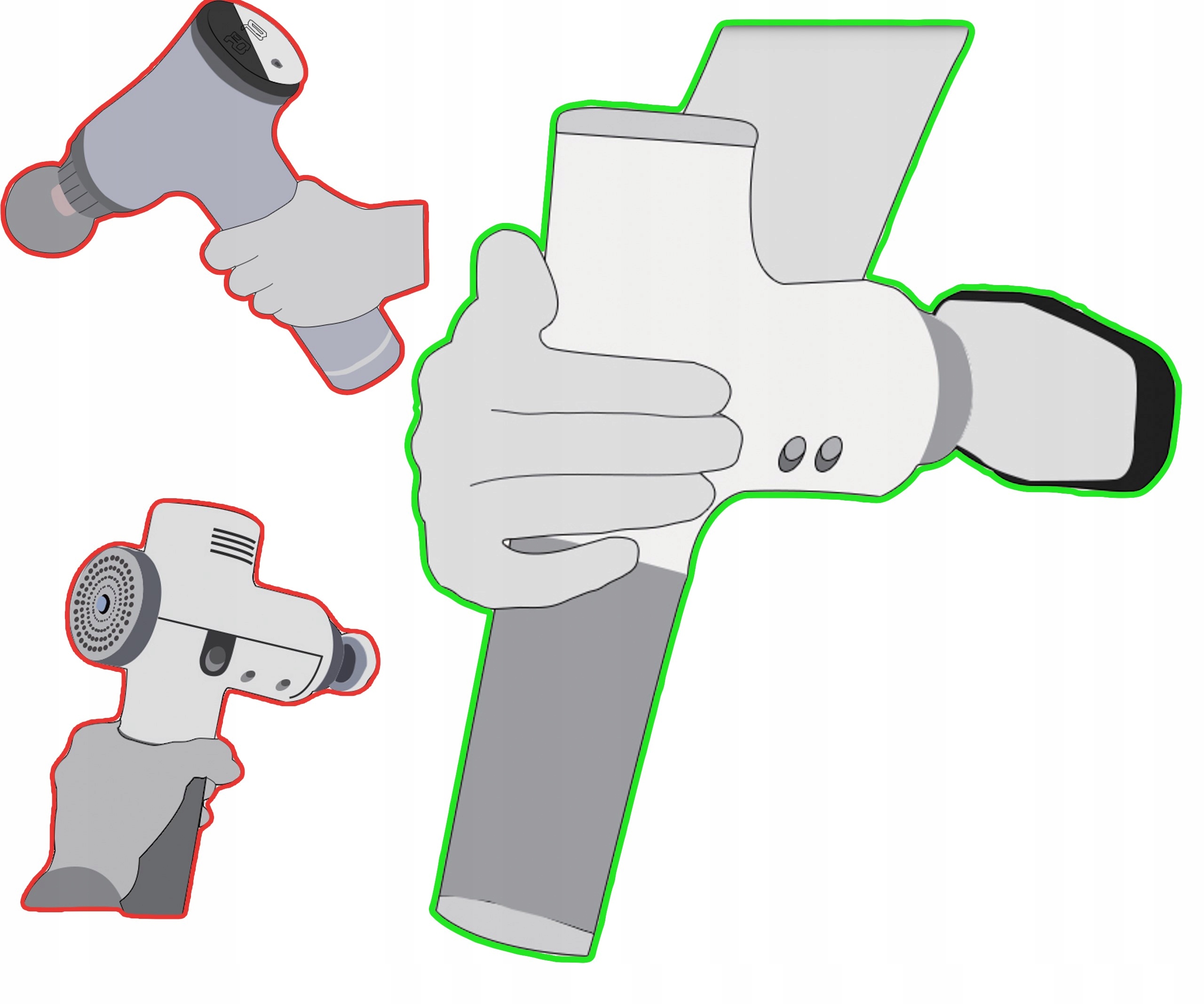 PISTOLET DO MASAŻU CIAŁA MASSAGE GUN MASAŻER 7 KOŃCÓWEK POKROWIEC HABYS Liczba programów 3