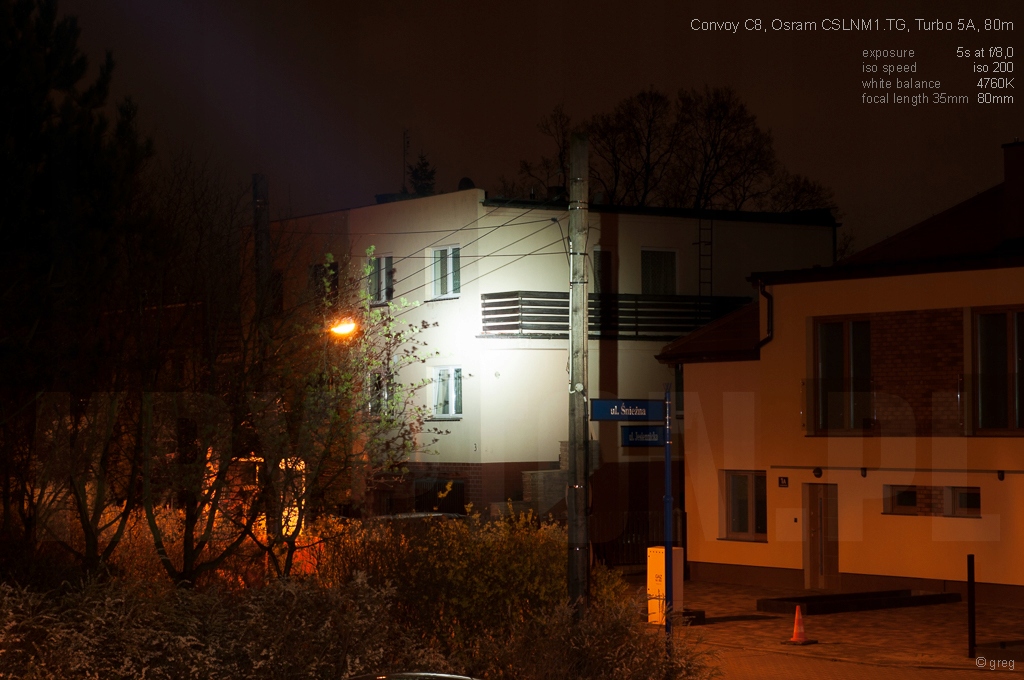 Latarka Convoy C8+ XP-L HI 1600lm szperacz Maksymalna siła światła 1600 lm