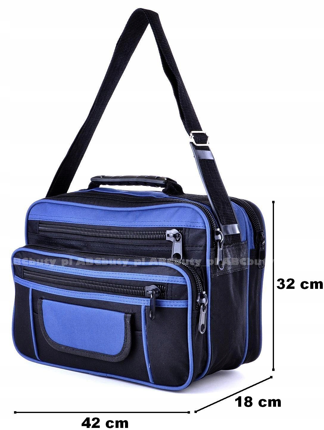 G3-22 GRANATOWA TORBA MĘSKA NA RAMIĘ DO PRACY POZIOMA TECZKA 42x32x18cm 25L Marka inna