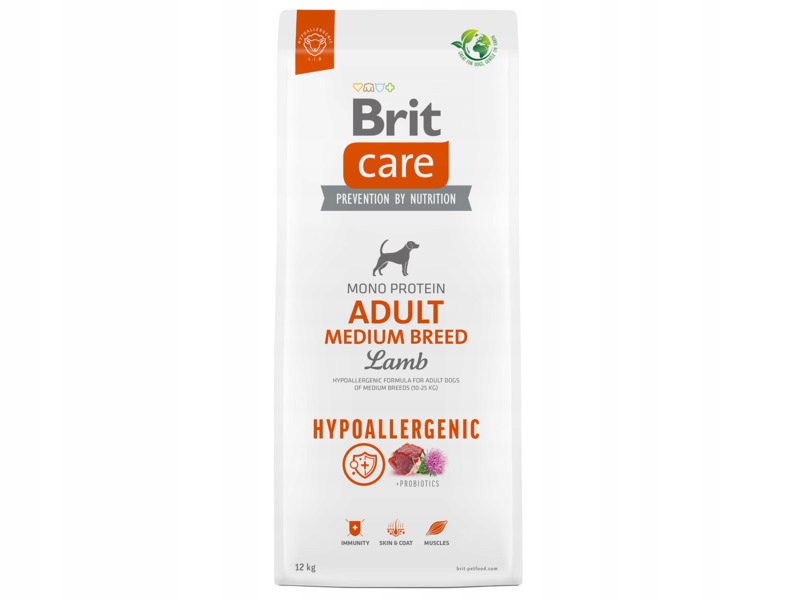 Karma dla psa Brit Care Hypoallergenic Medium Jagnięcina z ryżem 12 kg
