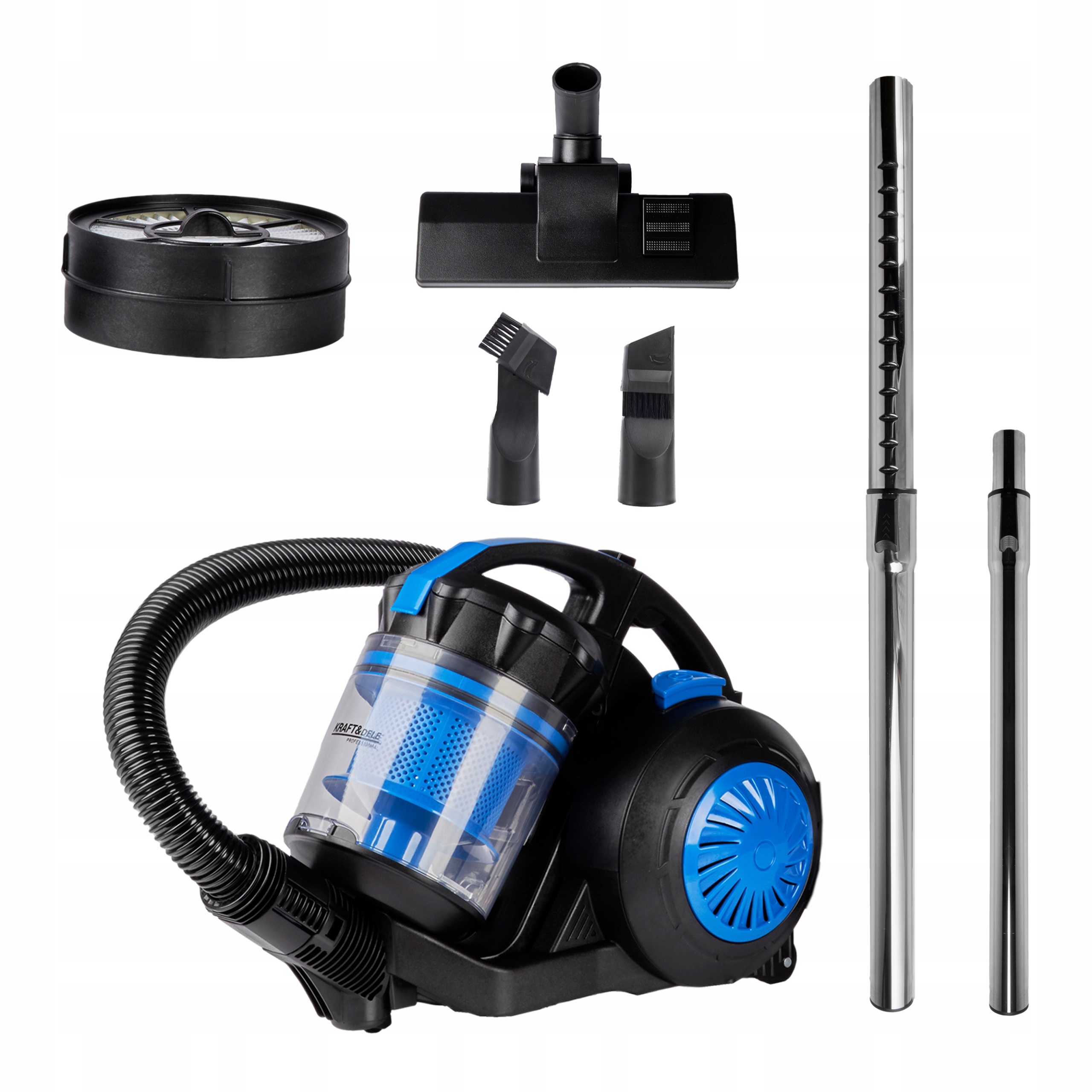 Odkurzacz Bezworkowy Cyklonowy Lekki Mocny Turbo Moc 4000W Hepa Kraft&Dele,