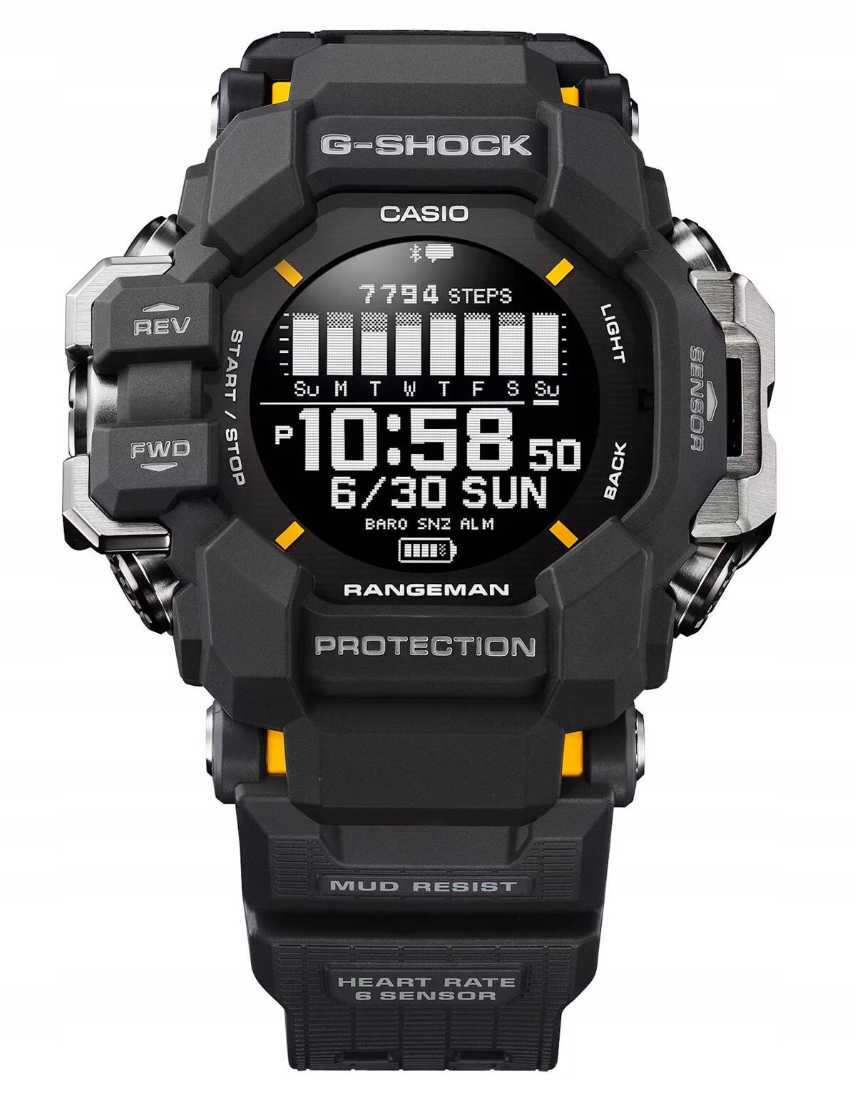 Chytré Hodinky Casio G-shock Land Rangeman GPR-H1000 -1ER Gps Tepová Frekvence Tréninky