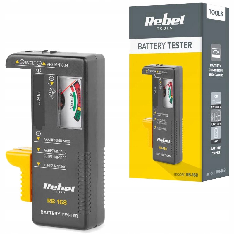 

RB-168 tester baterii AA/AAA/9V 6F22/C/D/ analogow