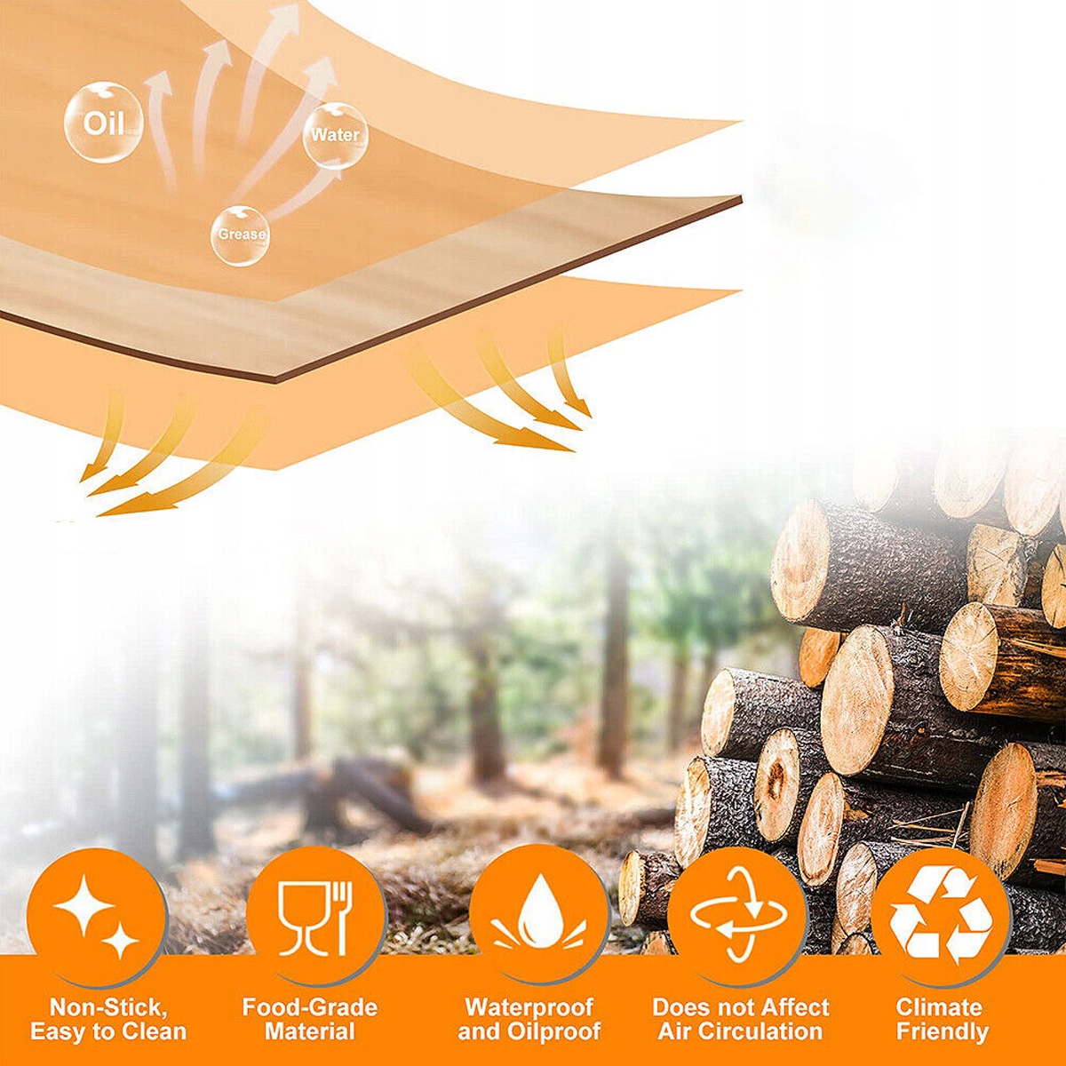 PAPIER PIECZENIA FRYTKOWNICY POWIETRZNEJ WKŁADKI 500 SZTUK 20x14 Długość (cm) 20