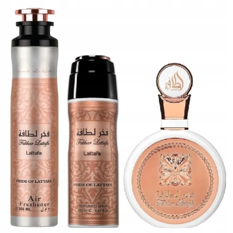 Sada Lattafa Fakhar 100 ml EDP+200 ml deo+300 ml sprej do místností