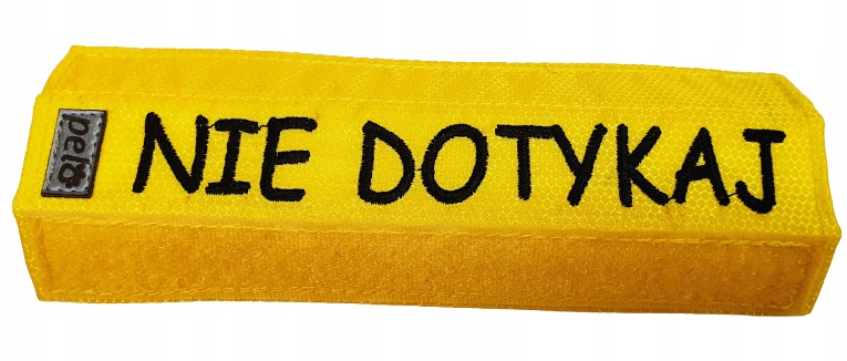 

Pelo żółta opaska na smycz 2,5cm Nie Dotykaj