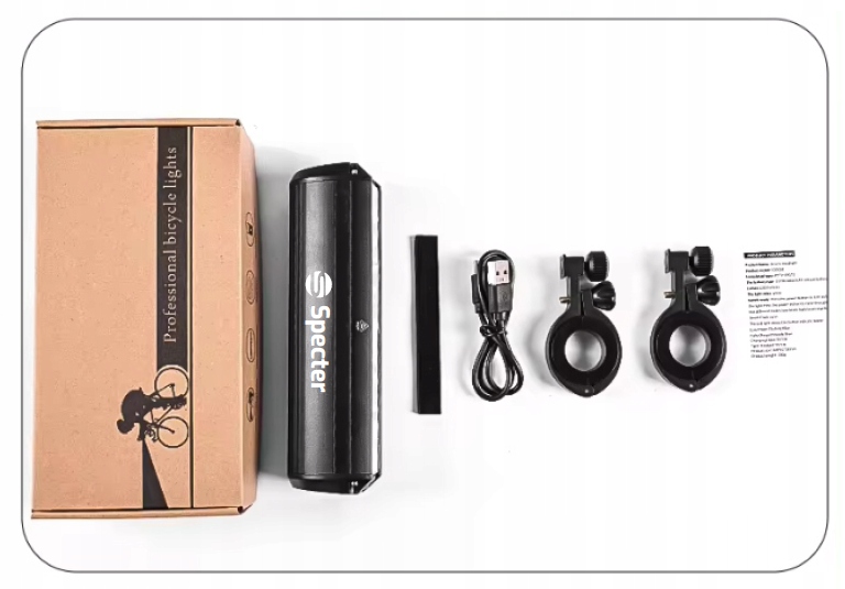 Lampka rowerowa oświetlenie przód Specter EOS620 1400lm 6Led USB Latarka !! Marka Specter