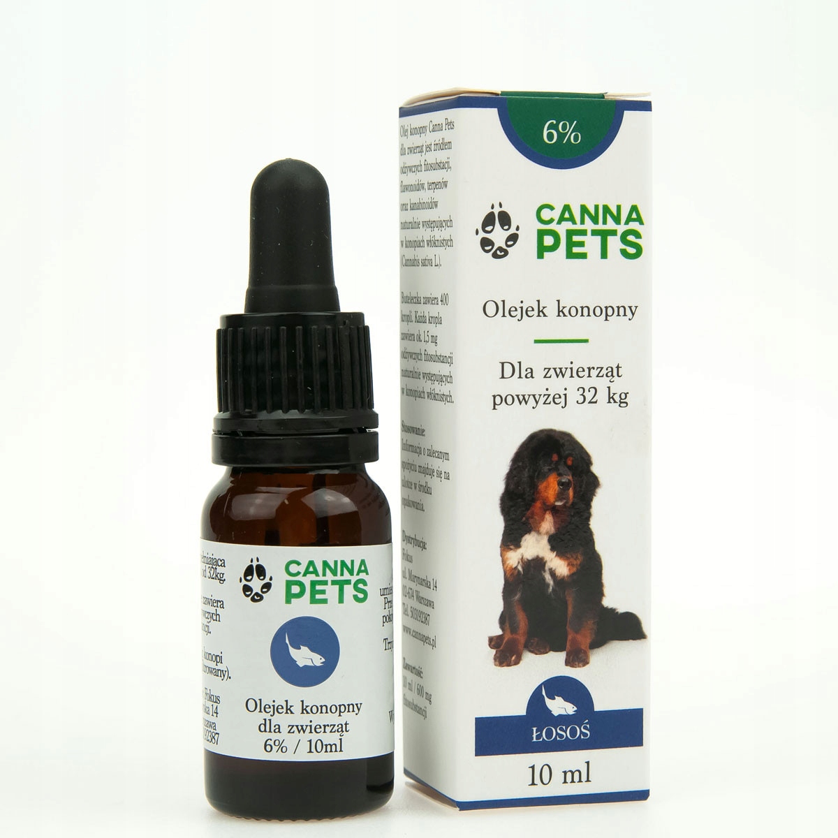 Konopný Olej Cbd 6% Pro Zvířata, Příchuť Losos 10 ML Kapky