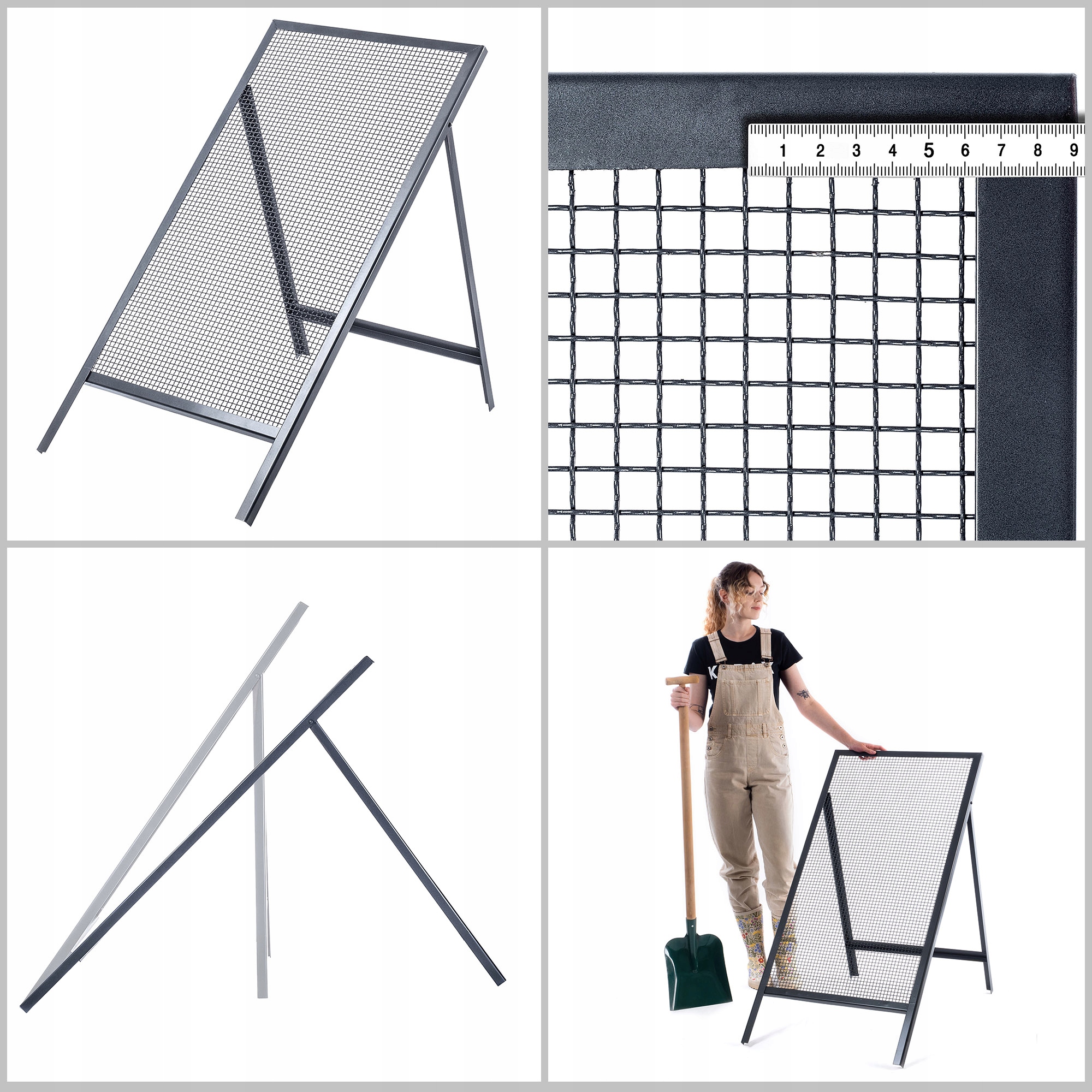 SITO BUDOWLANE DO PIACHU PIASKU ZIEMI MURARSKIE 120x60cm ŻWIRU OCZKA 10mm Wielkość oczka 10 mm