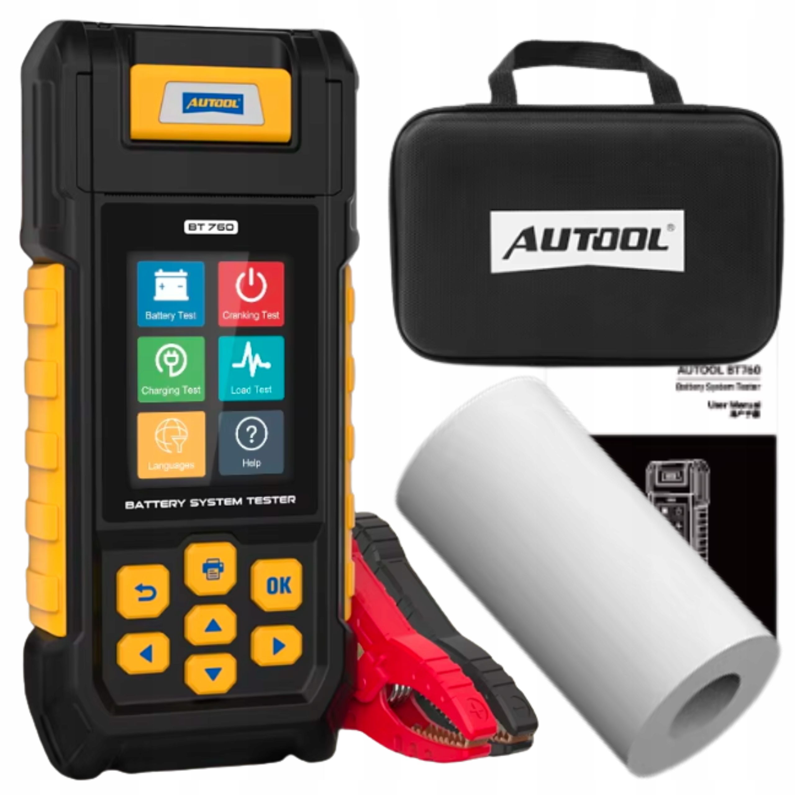 Tester akumulátoru s tiskárnou Měřič napětí nabití do 6-30 V