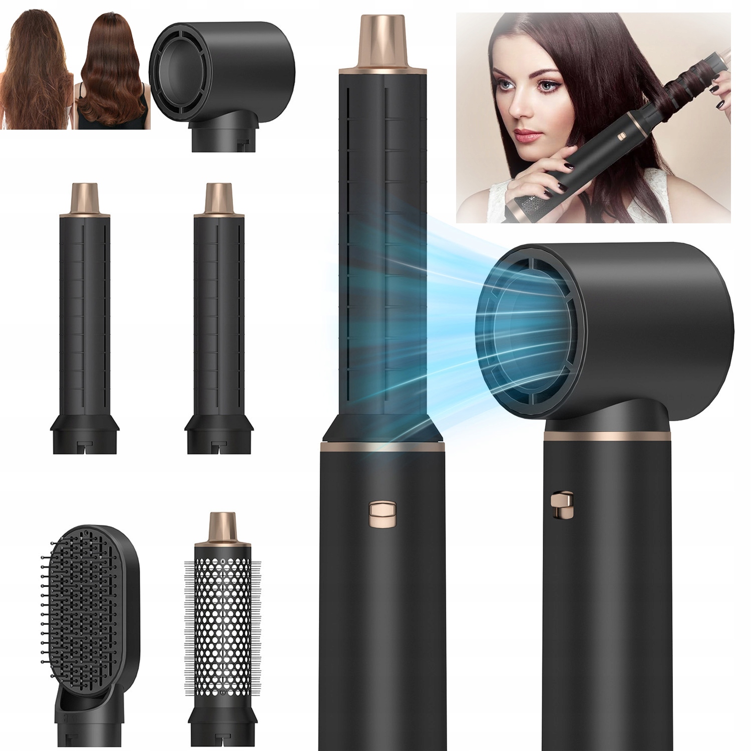 Suszarko Lokówka Obrotowa Suszarka Do Włosów Wielofunkcyjna Do Stylizacji