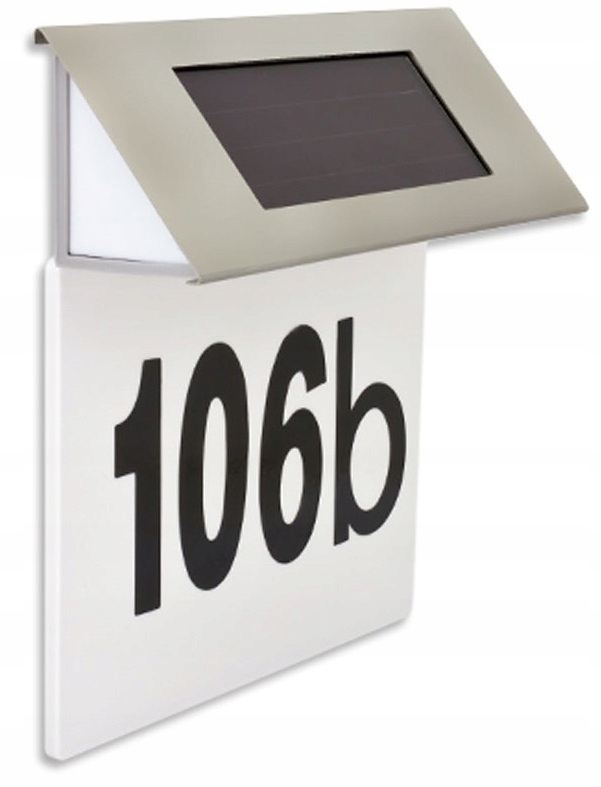 SOLARNY NUMER DOMU OGRODOWA LAMPKA SOLARNA LED Kolor szary