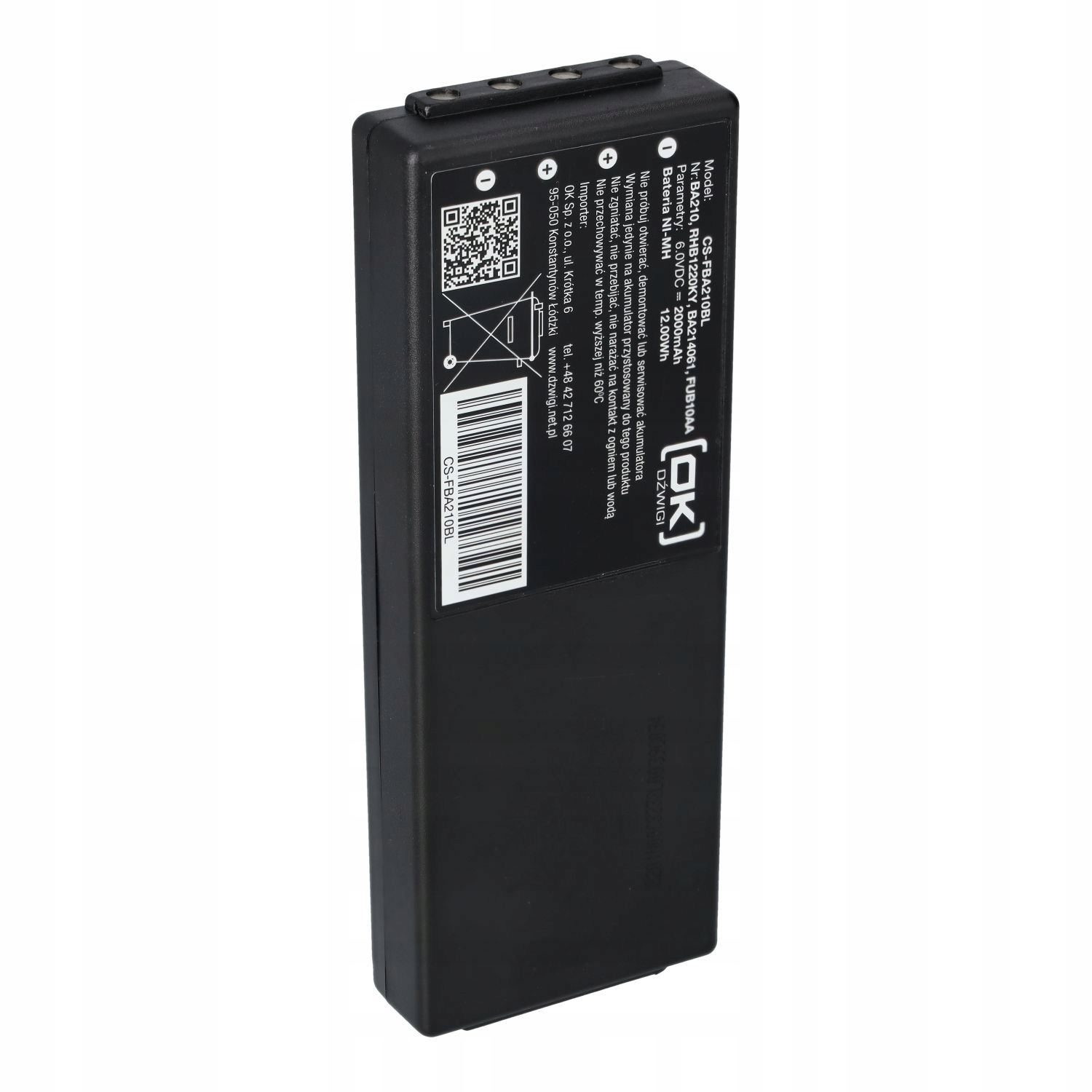 Bateria HBC Radiomatic BA214061 6VDC 2000mAh Rodzaj inny