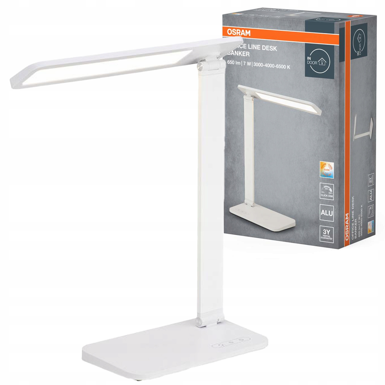 Stolová Led lampa stolová stmievateľná 7W 3000-6500K Cct 528lm Office Line
