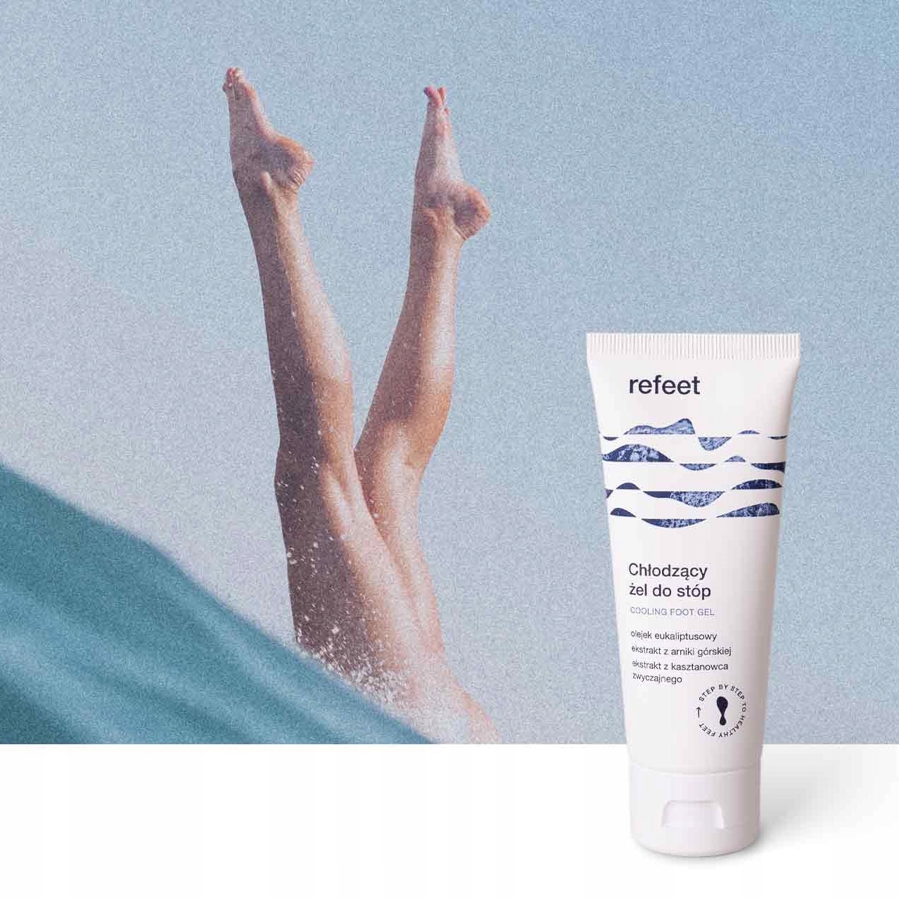ŻEl do stóp chłodzący OLEJ EUKALIPTUSOWY 75ml Refeet zmęczone nogi Opakowanie tubka