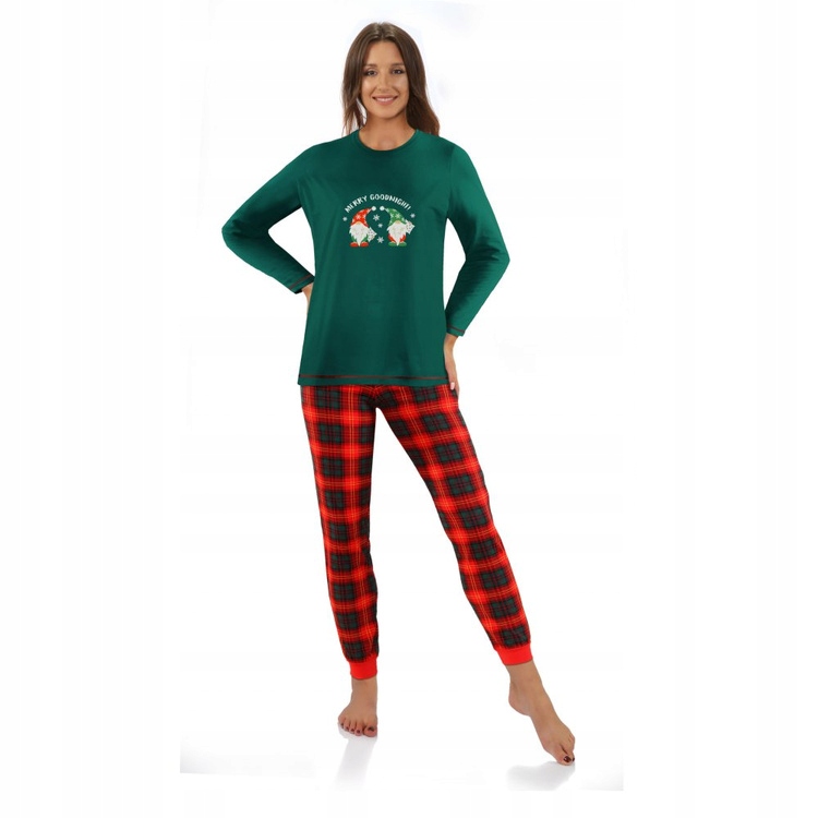 Dámské pyžamo Sesto Senso 2576 Skřítek zelený vánoční