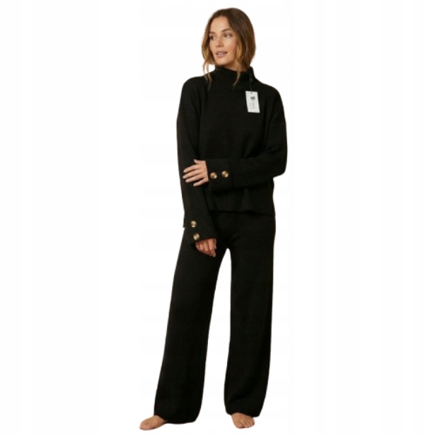 Peri Tower Černý Komplet Pletený Svetr A Kalhoty S/m Opa