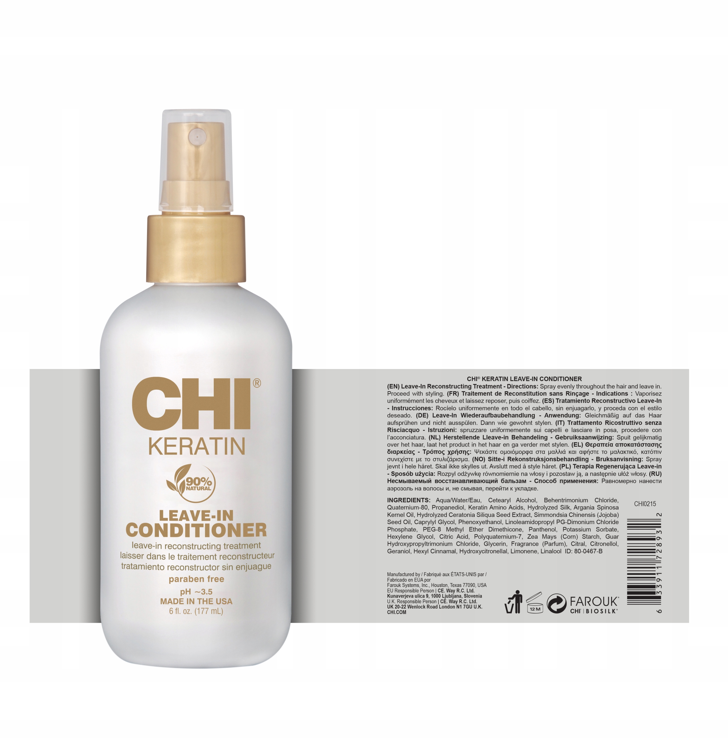 Chi Keratin Leave-In 177ml Odżywka bez spłukiwania Pojemność 177 ml