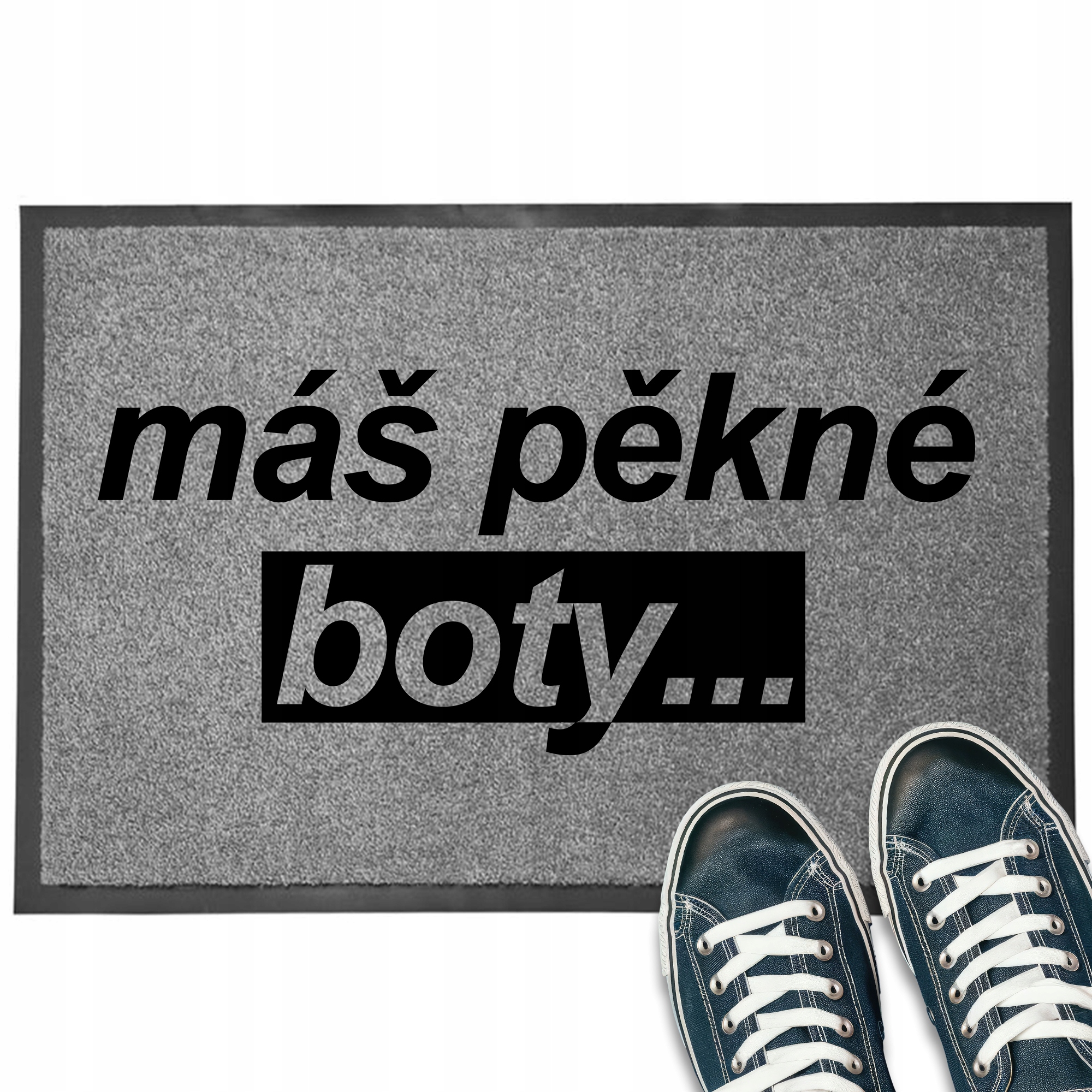 Wycieraczka Szara Wejściowa 40X60 Nadruk Masz Ładne Buty... MIX Wzor