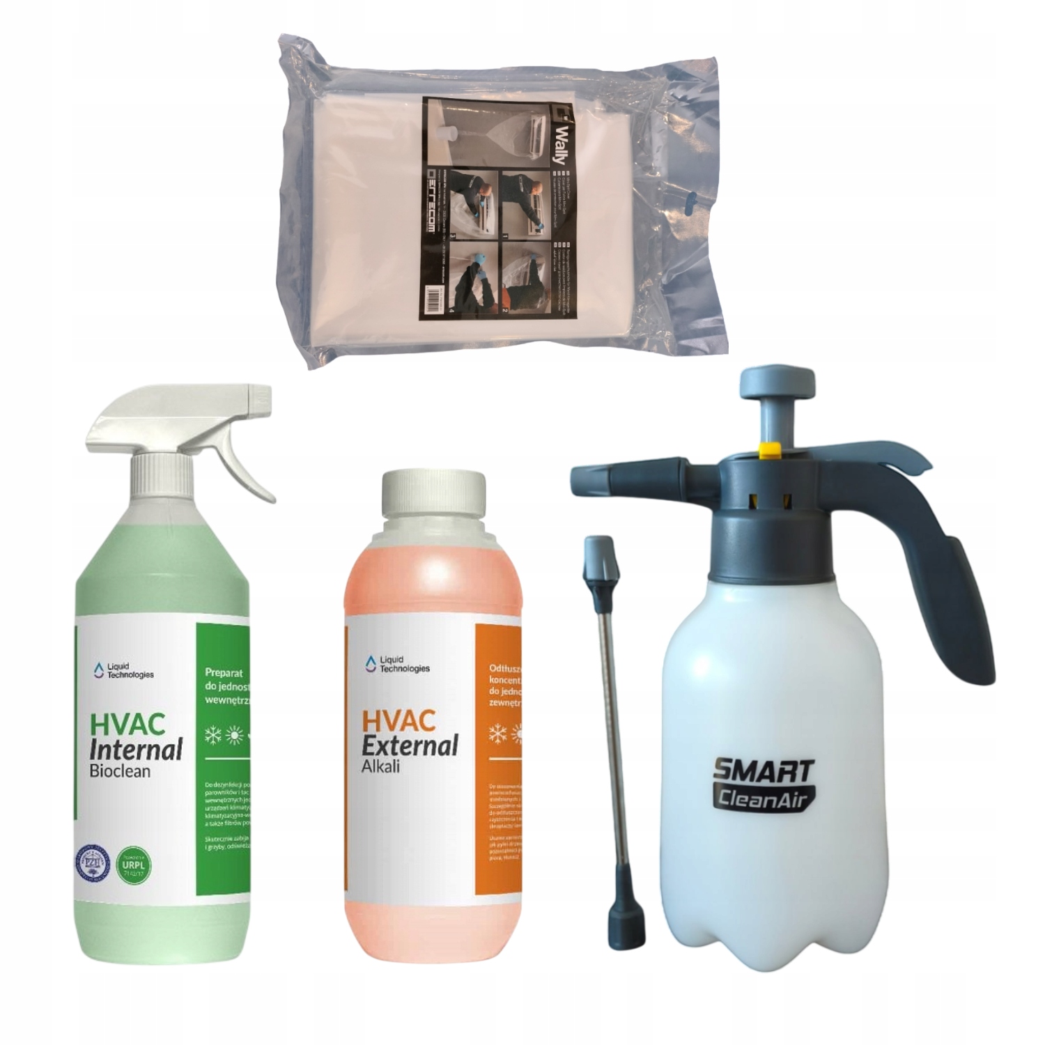 Sada Na Umývanie Klimatizácie 1 L Bioclean Alkálie Kryt Postrekovač
