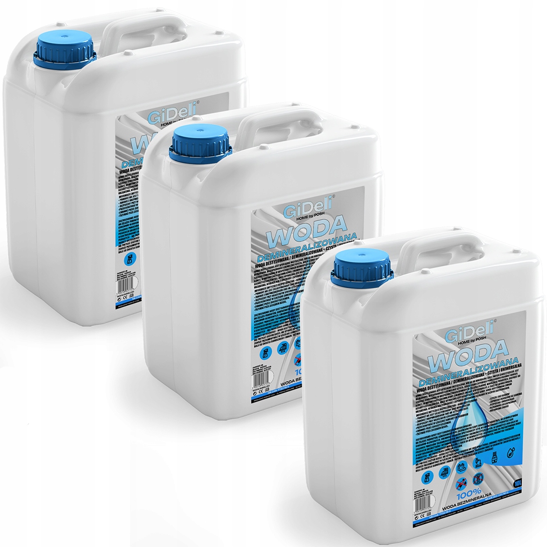 GiDeli Demineralizovaná destilovaná voda 3 x 10 l