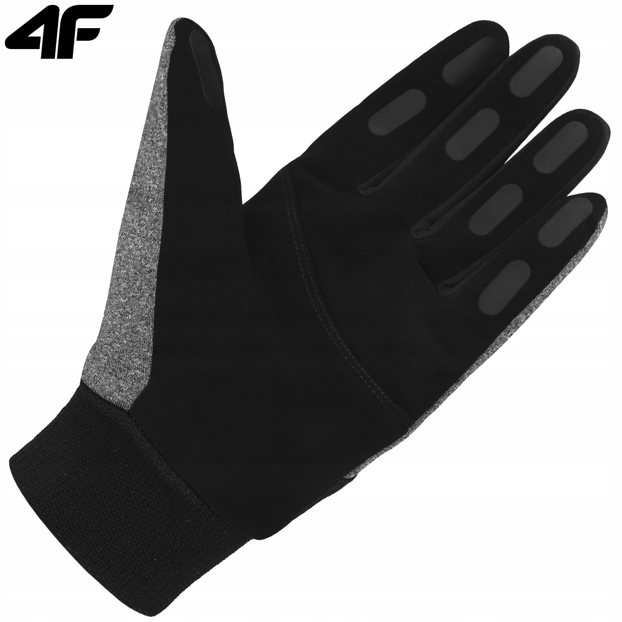 RĘKAWICZKI MĘSKIE DAMSKIE ZIMOWE DOTYKOWE DO SMARTFONU 4F SOFTSHELL M Wzór dominujący logo