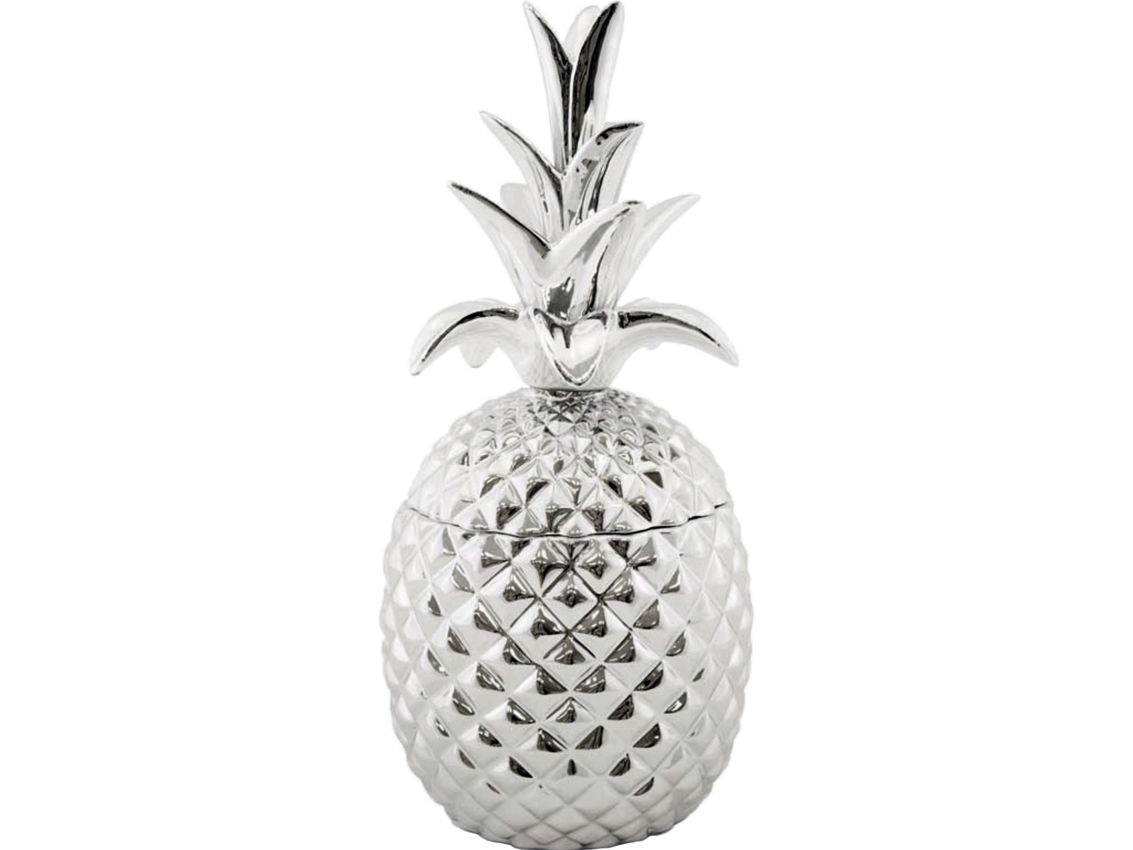 

Ceramika Figurka Pojemnik Ananas 32x15cm Srebrny
