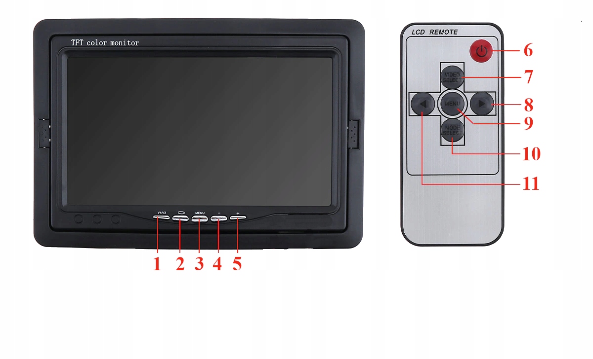 MONITOR 7 KAMERA COFANIA PEUGEOT BOXER DEDYKOWANA Camera supply voltage 24 V