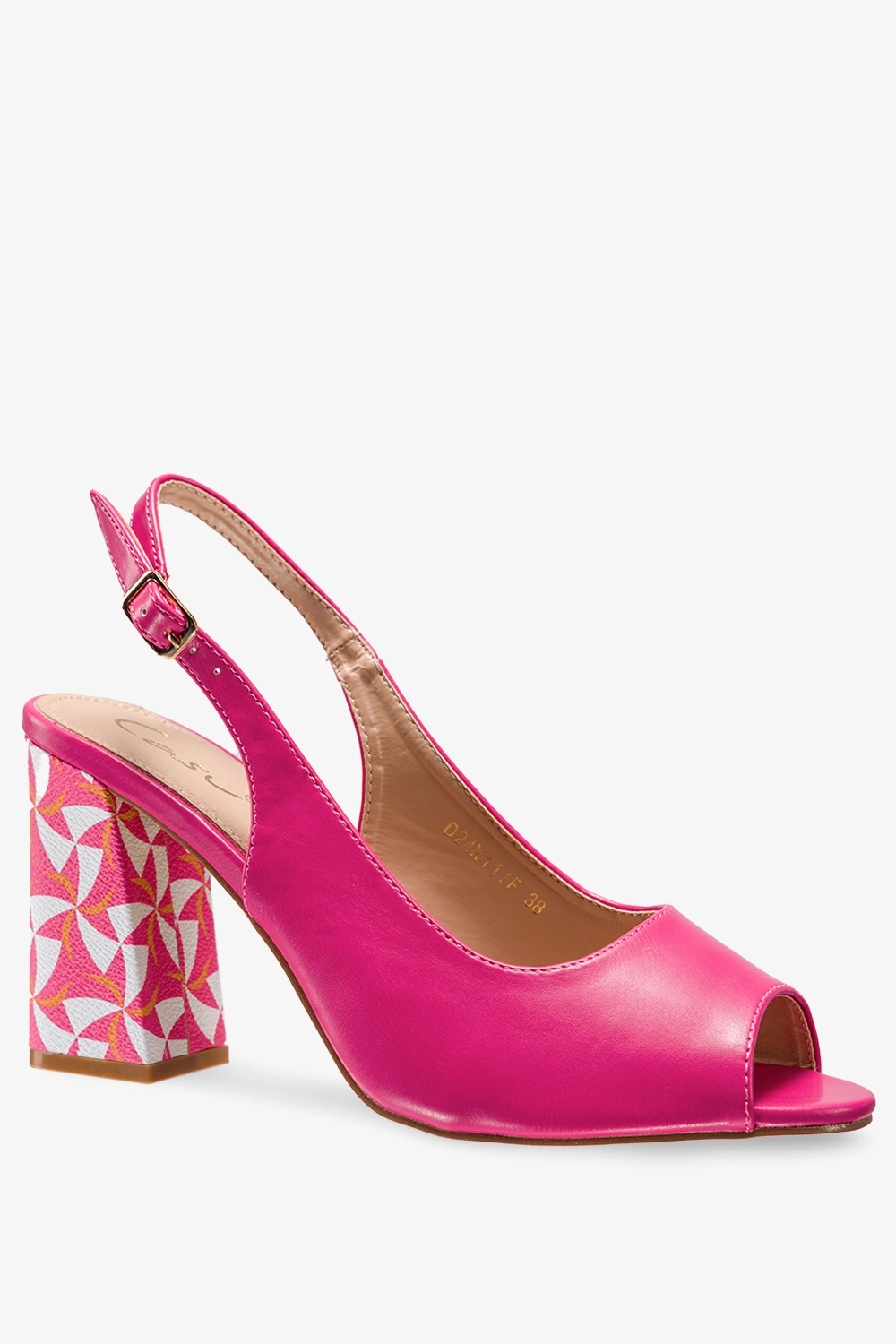 SANDAŁY DAMSKIE NA OZDOBNYM OBCASIE SŁUPKU SKÓRZANA WKŁADKA LEKKIE r 40 Stan opakowania oryginalne