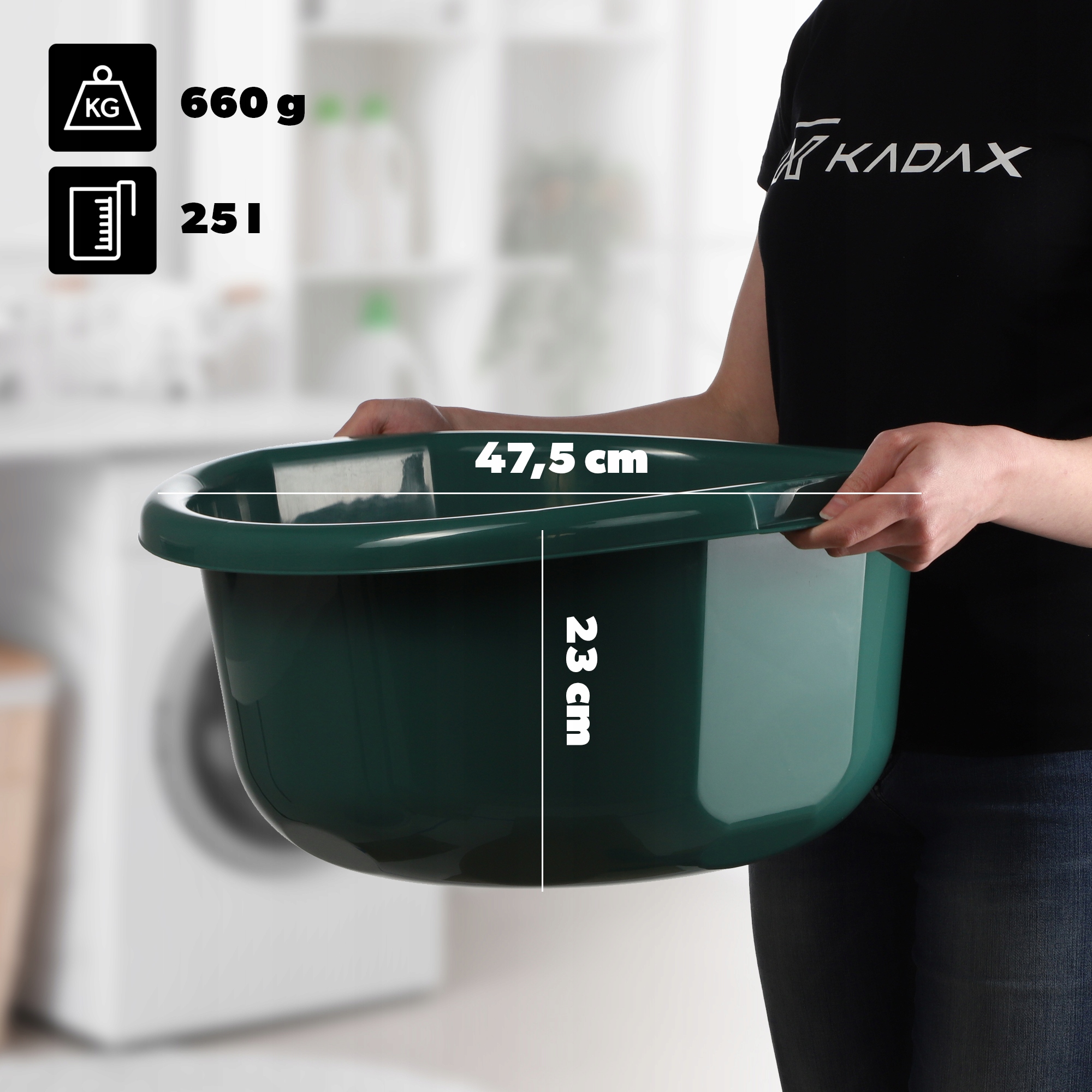 MISKA NA PRANIE 25L OKRĄGŁA MIEDNICA ZIELONA Kod producenta K7964